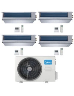Climatizzatore Condizionatore Midea Canalizzato Quadri 12000 + 12000 + 12000 + 12000 BTU Con U.E. M5OE-42FN8-Q INVERTER Classe A++/A+