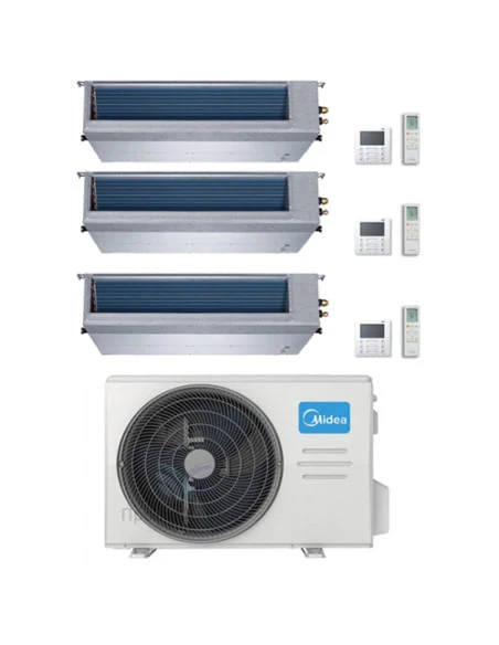 Climatizzatore Condizionatore Midea Canalizzato Trial 9000 + 9000 + 18000 BTU Con U.E. M4OE-28HFN8-Q INVERTER Classe A++/A+ 3 Climatizzatore Condizionatore Midea Canalizzato Trial 9000 + 9000 + 18000 BTU Con U.E. M4OE-28HFN8-Q INVERTER Classe A++/A+