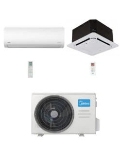 Climatizzatore Condizionatore Midea Cassetta 4 Vie Compatta + Xtreme R32 Dual Split Inverter 12000 + 12000 BTU Con U.E. M3OA-27HFN8-Q Classe A++/A+