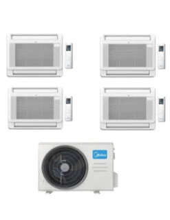Climatizzatore Condizionatore Midea Console Quadri 9000 + 9000 + 9000 + 18000 BTU Con U.E. M5OE-42HFN8-Q INVERTER Classe A++/A+ R32