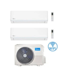 Climatizzatore Condizionatore Midea Evolution R32 WiFi Dual Split 9000 + 12000 BTU Con U.E. M3OA-27HFN8-Q INVERTER Classe A++/A+