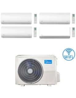 Climatizzatore Condizionatore Midea Xtreme WiFi + Breezeless E R32 Quadri Split 9000 + 9000 + 9000 + 12000 BTU Con U.E. M4O-36FN8-Q INVERTER Classe A++/A+