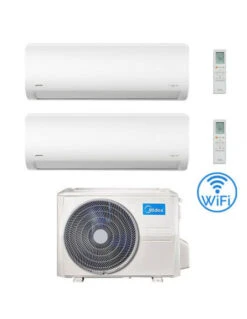 Climatizzatore Condizionatore Midea Xtreme Wifi R32 Dual Split 9000 + 18000 BTU Con U.E. M3OA-27HFN8-Q INVERTER Classe A++/A+