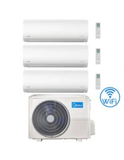 Climatizzatore Condizionatore Midea Xtreme WiFi R32 Trial Split 9000 + 9000 + 12000 BTU Con U.E. M3OA-27HFN8-Q INVERTER Classe A++/A+
