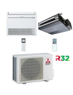 Climatizzatore Condizionatore Mitsubishi Canalizzabile + Console R32 SEZ-M DA + MFZ-KT Dual Split Inverter 9000 + 9000 BTU Con U.E. MXZ- 2F42VF Classe A+++/A++