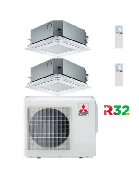 Climatizzatore Condizionatore Mitsubishi Cassetta R32 SLZ-M Dual Split Inverter 12000 + 18000 BTU Con U.E. MXZ-3F54VF Classe A+++/A++ 3 Climatizzatore Condizionatore Mitsubishi Cassetta R32 SLZ-M Dual Split Inverter 12000 + 18000 BTU Con U.E. MXZ-3F54VF Classe A+++/A++