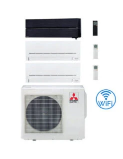 Climatizzatore Condizionatore Mitsubishi Kirigamine Style Nero Più MSZ-AP Wifi Trial Split R32 Inverter 12000 + 9000 + 9000 BTU Con U.E. MXZ-3F68VF NOVITÁ Classe A+++/A++