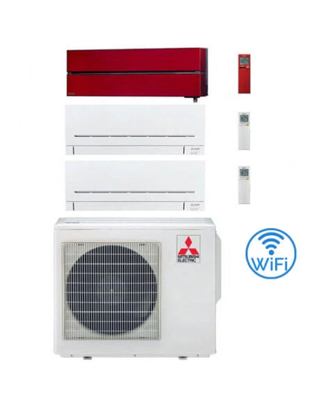 Climatizzatore Condizionatore Mitsubishi Kirigamine Style Rosso Più MSZ-AP Wifi Trial Split R32 Inverter 12000 + 9000 + 9000 BTU Con U.E. MXZ-3F54VF NOVITÁ Classe A+++/A++ 3 Climatizzatore Condizionatore Mitsubishi Kirigamine Style Rosso Più MSZ-AP Wifi Trial Split R32 Inverter 12000 + 9000 + 9000 BTU Con U.E. MXZ-3F54VF NOVITÁ Classe A+++/A++