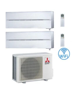 Climatizzatore Condizionatore Mitsubishi Kirigamine Style Wifi R32 Bianco Perla Dual Split Inverter 18000 + 18000 BTU Con U.E. MXZ-3F54VF Classe A+++/A++