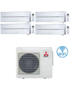 Climatizzatore Condizionatore Mitsubishi Kirigamine Style Wifi R32 Bianco Perla Quadri Split Inverter 9000 + 9000 + 9000 + 12000 BTU Con U.E. MXZ-4F80VF NOVITÁ Classe A++/A+