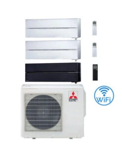 Climatizzatore Condizionatore Mitsubishi Kirigamine Style Wifi R32 Nero E Bianco Trial Split Inverter 9000 + 12000 + 12000 BTU Con U.E. MXZ-3F54VF NOVITÁ Classe A+++/A++