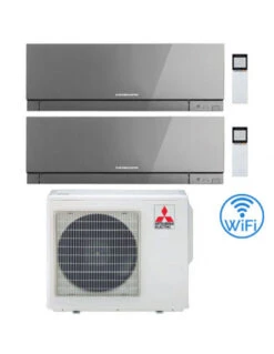 Climatizzatore Condizionatore Mitsubishi Kirigamine Zen Wifi Argento Dual Split Inverter 12000 + 18000 BTU Con U.E. MXZ-3F68VF Classe A+++ /A+ NOVITÁ