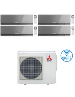 Climatizzatore Condizionatore Mitsubishi Kirigamine Zen Wifi Argento Quadri Split Inverter 7000 + 7000 + 7000 + 12000 BTU Con U.E. MXZ-4F72VF Classe A++ /A+ NOVITÁ
