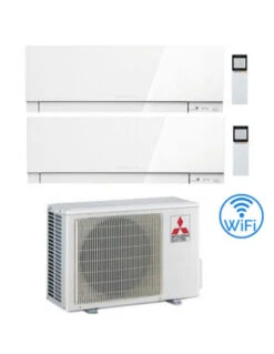 Climatizzatore Condizionatore Mitsubishi Kirigamine Zen Wifi Bianco Dual Split Inverter 7000 + 12000 BTU Con U.E. MXZ-2F42VF Classe A+++/A++ NOVITÁ