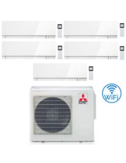 Climatizzatore Condizionatore Mitsubishi Kirigamine Zen Wifi Bianco Penta Split Inverter 9000 + 9000 + 9000 + 12000 + 12000 BTU Con U.E. MXZ-5F102VF Classe A++ /A++ NOVITÁ