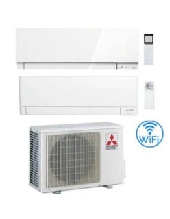 Climatizzatore Condizionatore Mitsubishi Kirigamine Zen Wifi Bianco Più MSZ-AY Dual Split Inverter 9000 + 12000 BTU Con U.E. MXZ-2F42VF Classe A+++/A++ NOVITÁ