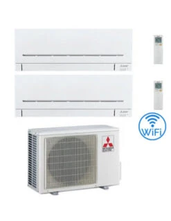Climatizzatore Condizionatore Mitsubishi MSZ-AP Wifi R32 Dual Split Inverter 7000 + 15000 BTU Con U.E. MXZ-2F53VF Classe A+++/A++