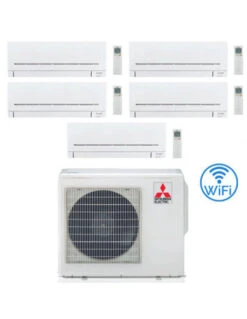 Climatizzatore Condizionatore Mitsubishi MSZ-AP Wifi R32 Penta Split Inverter 9000 + 9000 + 9000 + 12000 + 12000 BTU Con U.E. MXZ-5F102VF Classe A++/A++