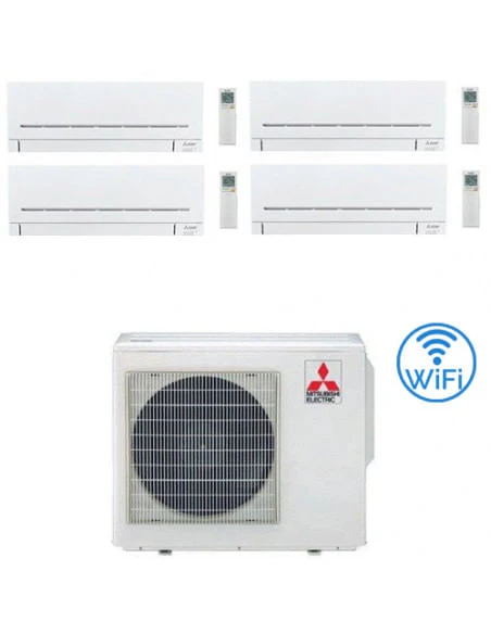 Climatizzatore Condizionatore Mitsubishi MSZ-AP Wifi R32 Quadri Split Inverter 7000 + 9000 + 9000 + 12000 BTU Con U.E. MXZ-4F72VF Classe A++/A+ 3 Climatizzatore Condizionatore Mitsubishi MSZ-AP Wifi R32 Quadri Split Inverter 7000 + 9000 + 9000 + 12000 BTU Con U.E. MXZ-4F72VF Classe A++/A+
