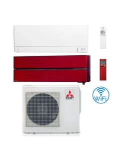 Climatizzatore Condizionatore Mitsubishi MSZ-AY + Kirigamine Style Rosso Wifi R32 Dual Split Inverter 9000 + 18000 BTU Con U.E. MXZ-2F53VF4 Classe A+++/A++