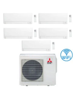 Climatizzatore Condizionatore Mitsubishi MSZ-AY Wifi R32 Penta Split Inverter 9000 + 9000 + 9000 + 9000 + 9000 BTU Con U.E. MXZ-5F102VF Classe A++/A++