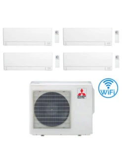 Climatizzatore Condizionatore Mitsubishi MSZ-AY Wifi R32 Quadri Split Inverter 9000 + 9000 + 12000 + 12000 BTU Con U.E. MXZ-4F72VF Classe A++/A+