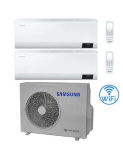 Climatizzatore Condizionatore Samsung CEBU R32 Wifi Dual Split Inverter 12000 + 12000 BTU Con U.E. AJ068TXJ3KG/EU NOVITÁ Classe A++/A+