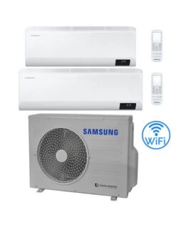 Climatizzatore Condizionatore Samsung CEBU R32 Wifi Dual Split Inverter 7000 + 18000 BTU Con U.E. AJ068TXJ3KG/EU NOVITÁ Classe A++/A+