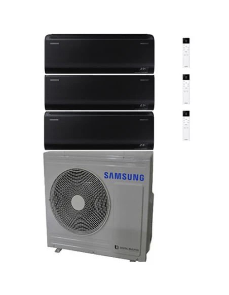 Climatizzatore Condizionatore Samsung Windfree BLACK R32 Wifi Trial Split Inverter 7000 + 7000 + 12000 BTU Con U.E. AJ068TXJ3KG/EU NOVITÁ 2025 Classe A++/A+ 4 Climatizzatore Condizionatore Samsung Windfree BLACK R32 Wifi Trial Split Inverter 7000 + 7000 + 12000 BTU Con U.E. AJ068TXJ3KG/EU NOVITÁ 2025 Classe A++/A+ - immagine 2