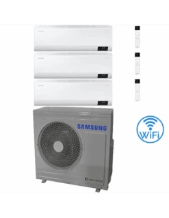 Climatizzatore Condizionatore Samsung Windfree Elite R32 Wifi Trial Split Inverter 12000 + 12000 + 12000 BTU Con U.E. AJ080TXJ4KG/EU NOVITÁ Classe A++/A+