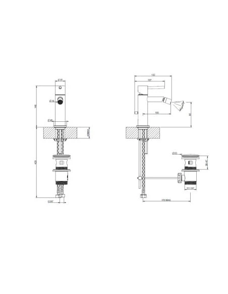 Gessi VIA TORTONA Miscelatore Bidet, Con Scarico E Flessibili Di Collegamento, Finitura Black 18607/299 4 Gessi VIA TORTONA Miscelatore Bidet, Con Scarico E Flessibili Di Collegamento, Finitura Black 18607/299 - immagine 2
