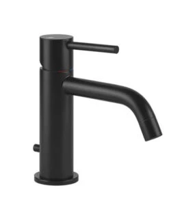Gessi VIA TORTONA Miscelatore Lavabo Con Scarico E Flessibili Di Collegamento, Finitura Finitura Black 18601/299