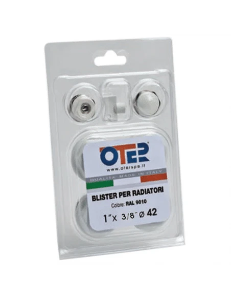 Kit Blister 3/8 Oter Per Radiatori In Alluminio Verniciato Bianco 3 Kit Blister 3/8 Oter Per Radiatori In Alluminio Verniciato Bianco