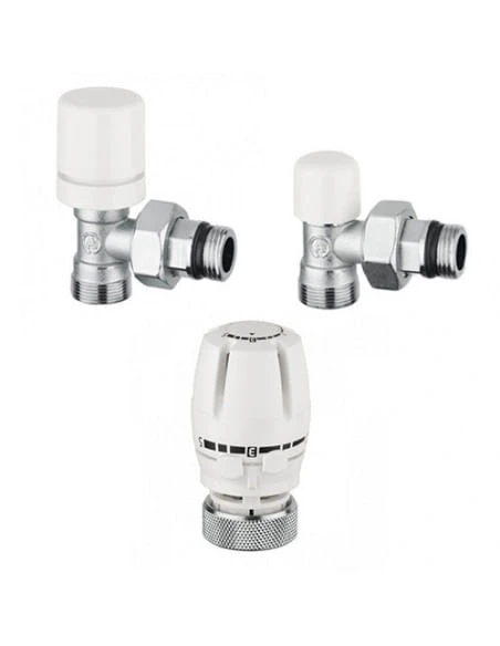 Kit Detentore, Valvola Termostatica Da 3/8 E Comando Termostatico 3 Kit Detentore, Valvola Termostatica Da 3/8 E Comando Termostatico