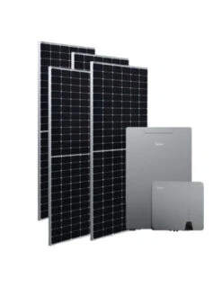 Kit Fotovoltaico Da 6 KW Composto Da Inverter Ibrido MIDEA MHELIOS FLEX-A Da 6 KW E Pacco Batteria Da 10kWh MIDEA + Nº14 Pannelli EXE Solar TRITON TOPCON Da 440 Watt Monocristallino