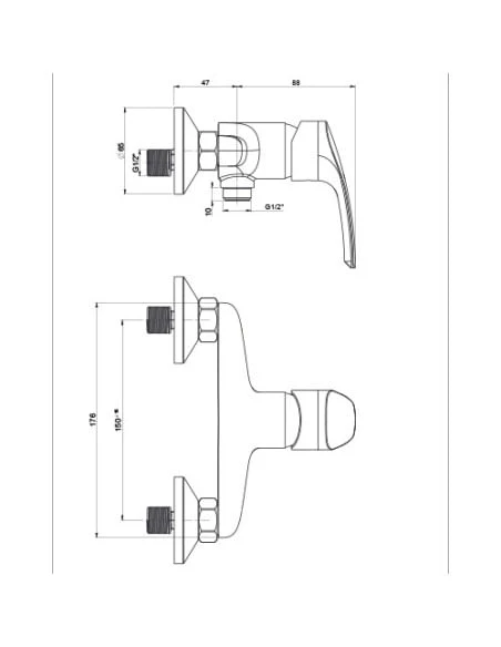 Miscelatore Jacuzzi Esterno Per Doccia Serie Lucente 0LU00028JA00 Cromato 4 Miscelatore Jacuzzi Esterno Per Doccia Serie Lucente 0LU00028JA00 Cromato - immagine 2