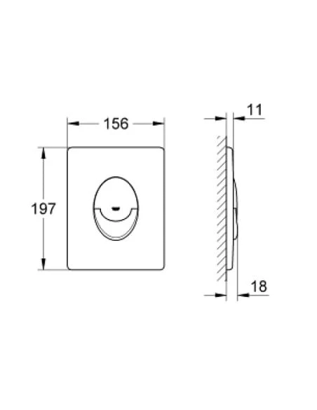 Piastra Cromo Skate Air Grohe Per Cassetta Incasso - 38505000 5 Piastra Cromo Skate Air Grohe Per Cassetta Incasso - 38505000 - immagine 3