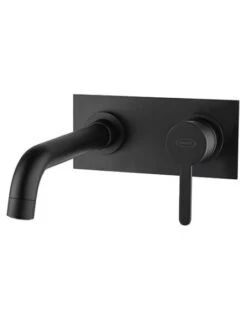 Rubinetto Jacuzzi A Incasso Con Piastra Per Lavabo Serie Sunset YO Senza Scarico Per Piletta Click Clack 0SUYO497JA03 Nero Opaco