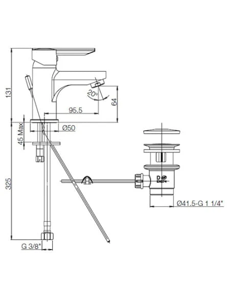 Rubinetto Miscelatore Monoforo Per Lavabo Serie Serena Piralla Con Scarico Automatico 0SE00088A16 Cromato 4 Rubinetto Miscelatore Monoforo Per Lavabo Serie Serena Piralla Con Scarico Automatico 0SE00088A16 Cromato - immagine 2