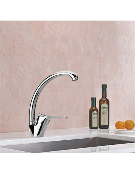 Rubinetto Miscelatore Per Lavello Cucina Con Canna Alta Girevole Serie Ariel Piralla Senza Scarico 0RE00104A16 Cromato 5 Rubinetto Miscelatore Per Lavello Cucina Con Canna Alta Girevole Serie Ariel Piralla Senza Scarico 0RE00104A16 Cromato - immagine 3