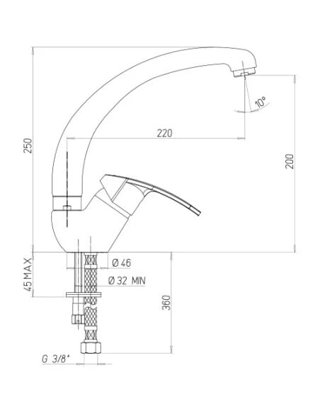 Rubinetto Miscelatore Piralla Per Lavello Cucina Serie Ofelia Senza Scarico 0FE00104A22 Cromato 4 Rubinetto Miscelatore Piralla Per Lavello Cucina Serie Ofelia Senza Scarico 0FE00104A22 Cromato - immagine 2