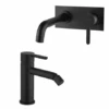 Set Rubinetti Jacuzzi Per Lavabo A Parete Con Piastra E Bidet Senza Scarico Serie Sunset YO Nero Opaco -Climaway Home Store set rubinetti jacuzzi per lavabo a parete con piastra e bidet senza scarico serie sunset yo nero opaco