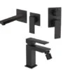 Set Rubinetti Jacuzzi Per Lavabo A Parete E Bidet Senza Scarico E Doccia Incasso Con Deviatore Serie Twinkle YO Nero Opaco -Climaway Home Store set rubinetti jacuzzi per lavabo a parete e bidet senza scarico e doccia incasso con deviatore serie twinkle yo nero opaco