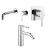Set Rubinetti Jacuzzi Per Lavabo A Parete E Bidet Senza Scarico E Doccia Incasso Serie Sunset Cromato -Climaway Home Store set rubinetti jacuzzi per lavabo a parete e bidet senza scarico e doccia incasso serie sunset cromato