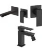 Set Rubinetti Jacuzzi Per Lavabo A Parete E Bidet Senza Scarico E Doccia Incasso Serie Twinkle YO Nero Opaco -Climaway Home Store set rubinetti jacuzzi per lavabo a parete e bidet senza scarico e doccia incasso serie twinkle yo nero opaco