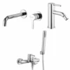 Set Rubinetti Jacuzzi Per Lavabo A Parete E Bidet Senza Scarico E Vasca Serie Sunset Cromato -Climaway Home Store set rubinetti jacuzzi per lavabo a parete e bidet senza scarico e vasca serie sunset cromato