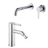 Set Rubinetti Jacuzzi Per Lavabo A Parete E Bidet Senza Scarico Serie Sunset Cromato 2 Set Rubinetti Jacuzzi Per Lavabo A Parete E Bidet Senza Scarico Serie Sunset Cromato -Climaway Home Store set rubinetti jacuzzi per lavabo a parete e bidet senza scarico serie sunset cromato
