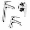 Set Rubinetti Jacuzzi Per Lavabo Alto E Bidet Senza Scarico E Doccia Incasso Con Deviatore Serie Lucente Cromato -Climaway Home Store set rubinetti jacuzzi per lavabo alto e bidet senza scarico e doccia incasso con deviatore serie lucente cromato