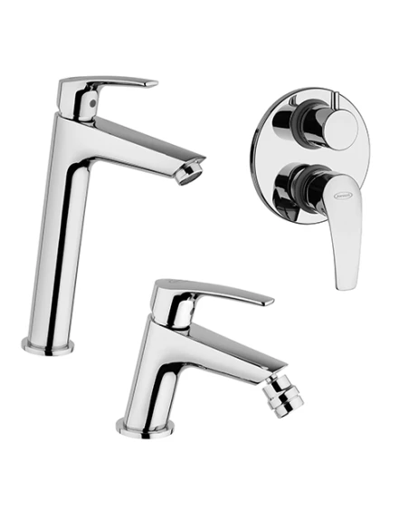 Set Rubinetti Jacuzzi Per Lavabo Alto E Bidet Senza Scarico E Doccia Incasso Con Deviatore Serie Lucente Cromato 3 Set Rubinetti Jacuzzi Per Lavabo Alto E Bidet Senza Scarico E Doccia Incasso Con Deviatore Serie Lucente Cromato