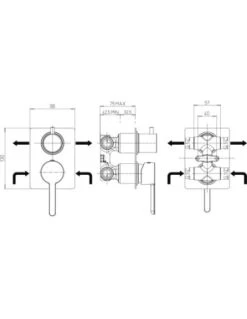 Set Rubinetti Jacuzzi Per Lavabo Alto E Bidet Senza Scarico E Doccia Incasso Con Deviatore Serie Sunset YO Nero Opaco -Climaway Home Store set rubinetti jacuzzi per lavabo alto e bidet senza scarico e doccia incasso con deviatore serie sunset yo nero opaco 5
